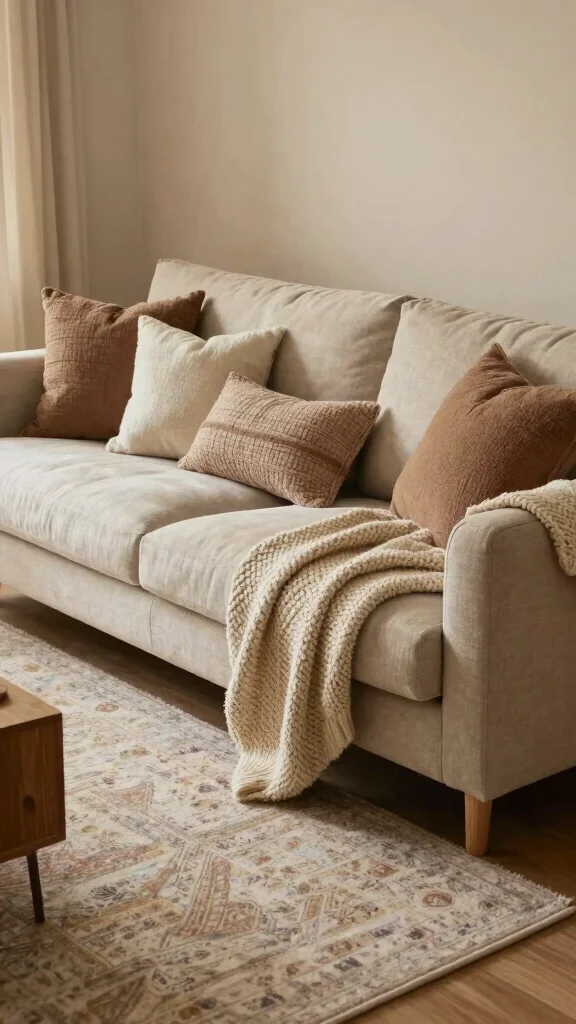 13 Living Room Interior Design Ideas for a Beautiful Functional Space - 13. Focus on Comfort with Cozy Textiles 1