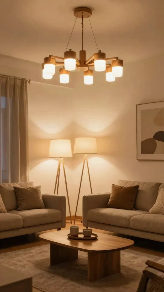 13 Living Room Interior Design Ideas for a Beautiful Functional Space - 9. Incorporate Sustainable Lighting Solutions 1